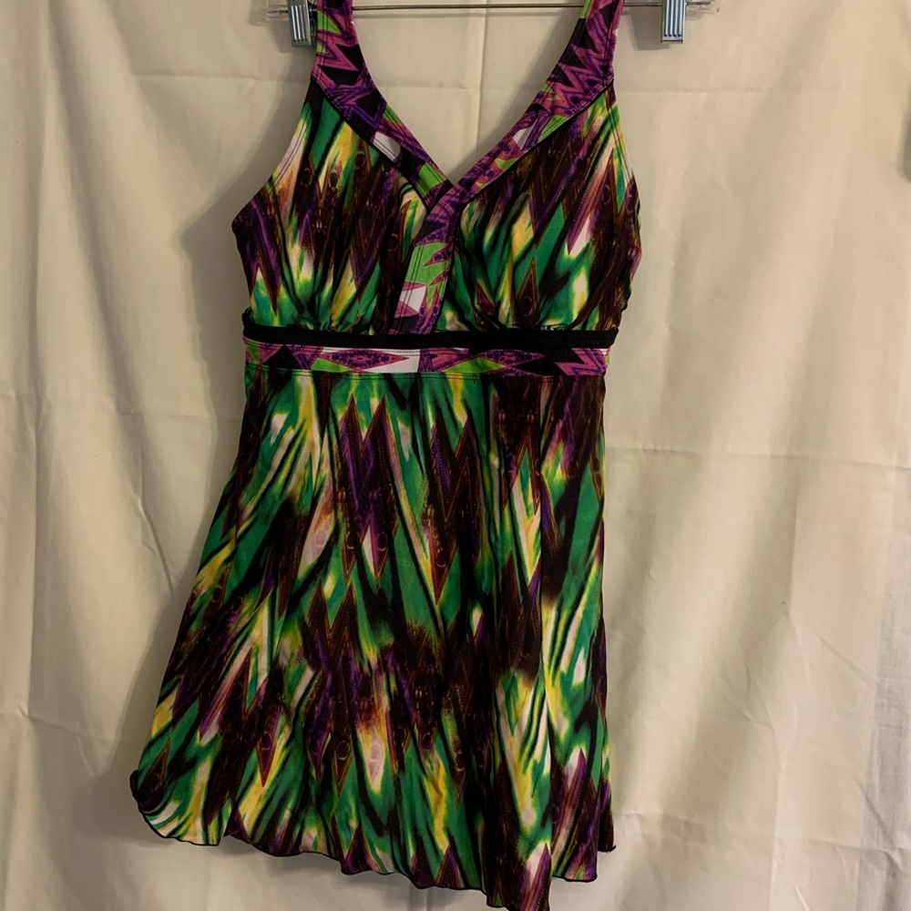 Septangle Jeweltone One-Piece Swimsuit size 10